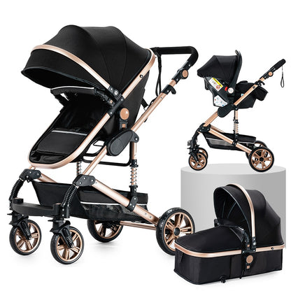 Travel System Baby Stroller and Infant Car Seat Black