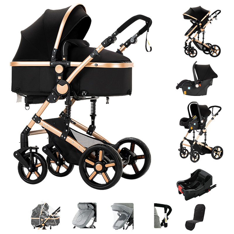 Travel System Baby Stroller Blackgold