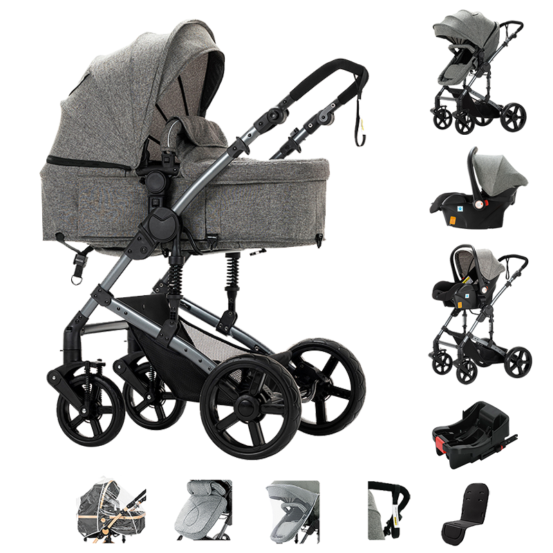 Travel System Baby Stroller Grey