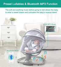Baby Rocking Chair with Bluetooth Music Speaker and 5 Swaying Gears and Preset Lullabies