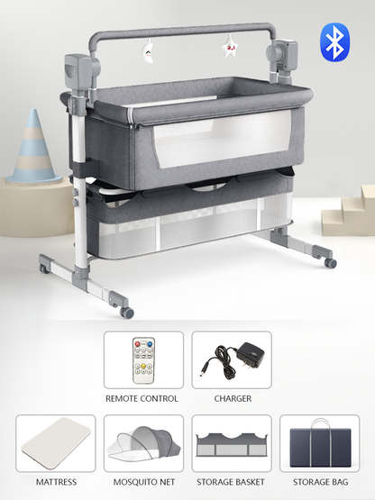 baby crib mid grey