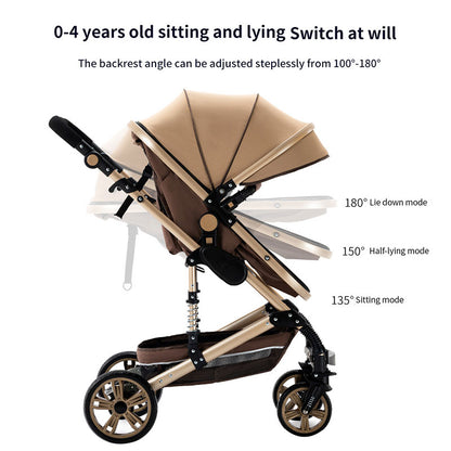 3-in-1 Convertible Baby Stroller suitable for 0-4 years old