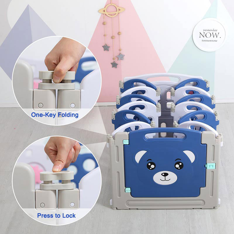 Baby playpen is one-key folding