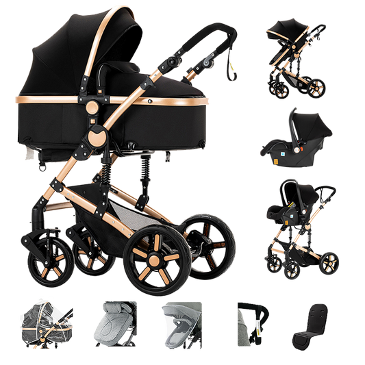 magiczc 3 in 1 baby stroller blackgold