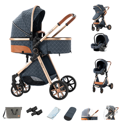 MagicZC® 3 In 1 Baby Stroller for Newborn Bule