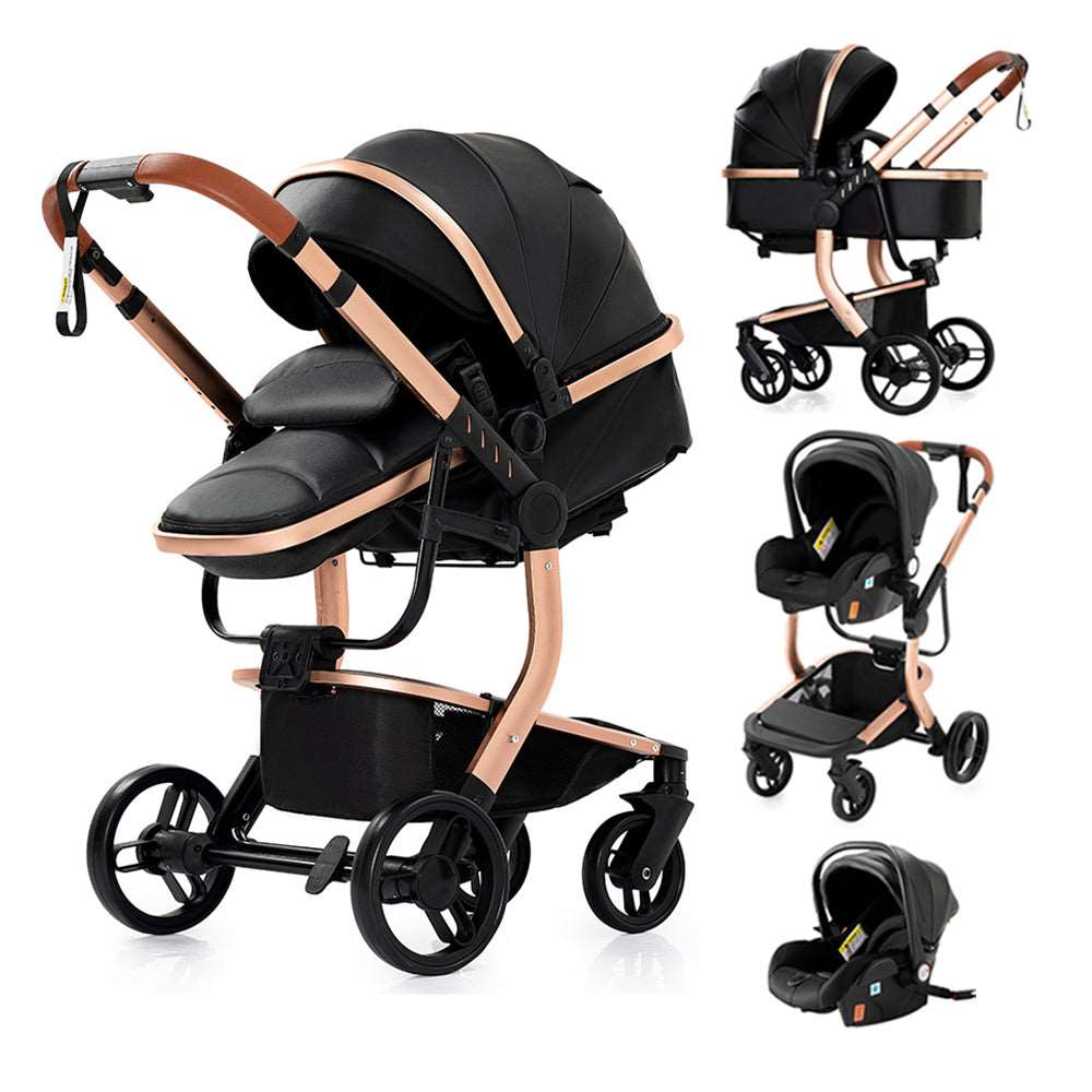 Baby Carriage 3 in 1 Stroller Portable Travel Foldable Baby Pram with Car Seat