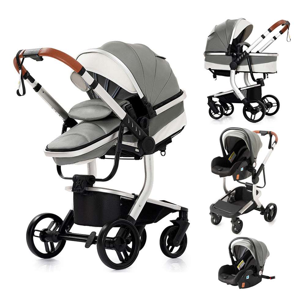 Baby Carriage 3 in 1 Stroller Portable Travel Foldable Baby Pram with Car Seat