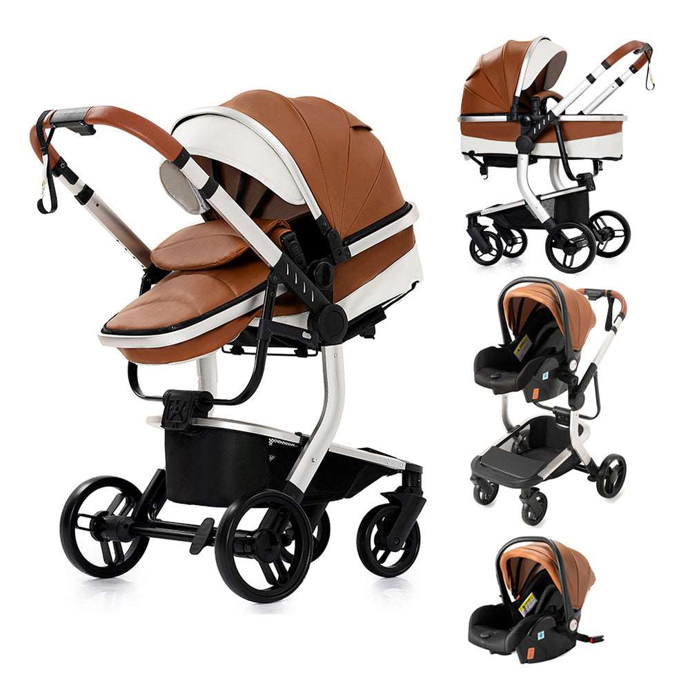 Baby Carriage 3 in 1 Stroller Portable Travel Foldable Baby Pram with Car Seat