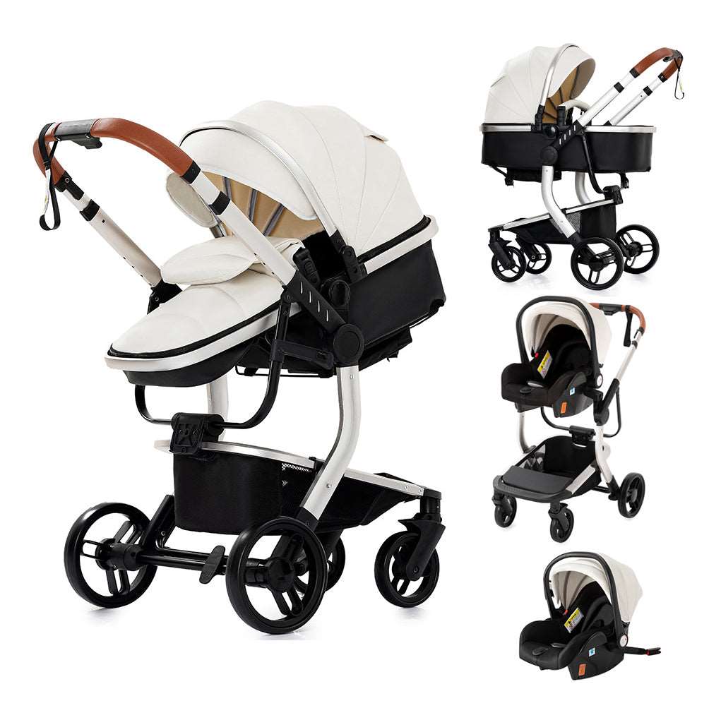 Baby Carriage 3 in 1 Stroller Portable Travel Foldable Baby Pram with Car Seat